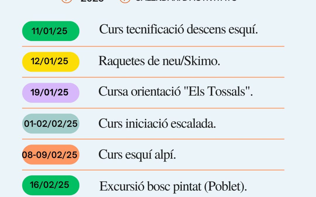 Calendari d'activitats