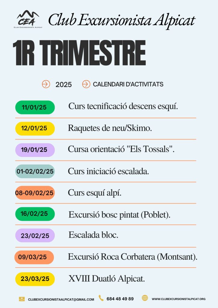 Calendari d'activitats