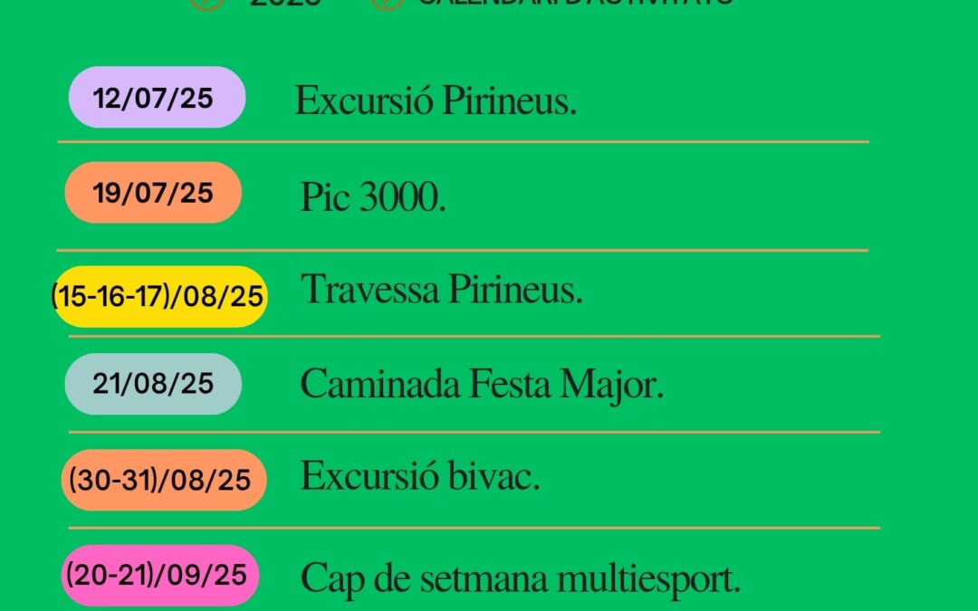 Activitats 3r trimestre 2025