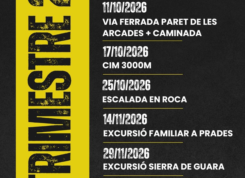 CALENDARI ACTIVITATS 4T TRIMESTRE 2026